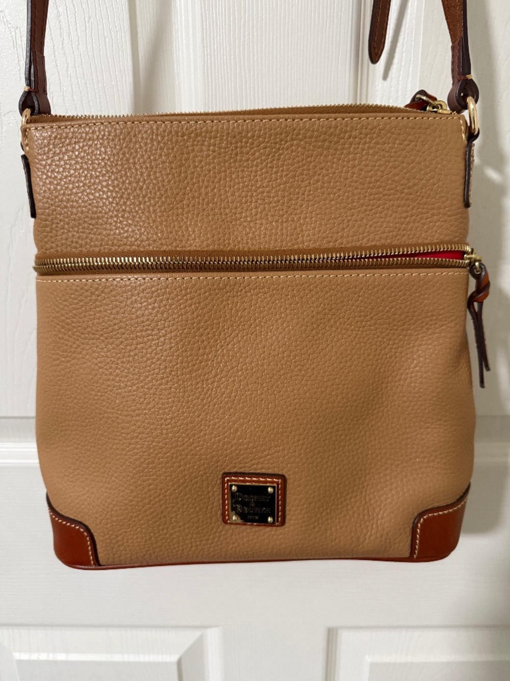 Rooney & Bourke Pebble Leather Tan Shoulder Bag